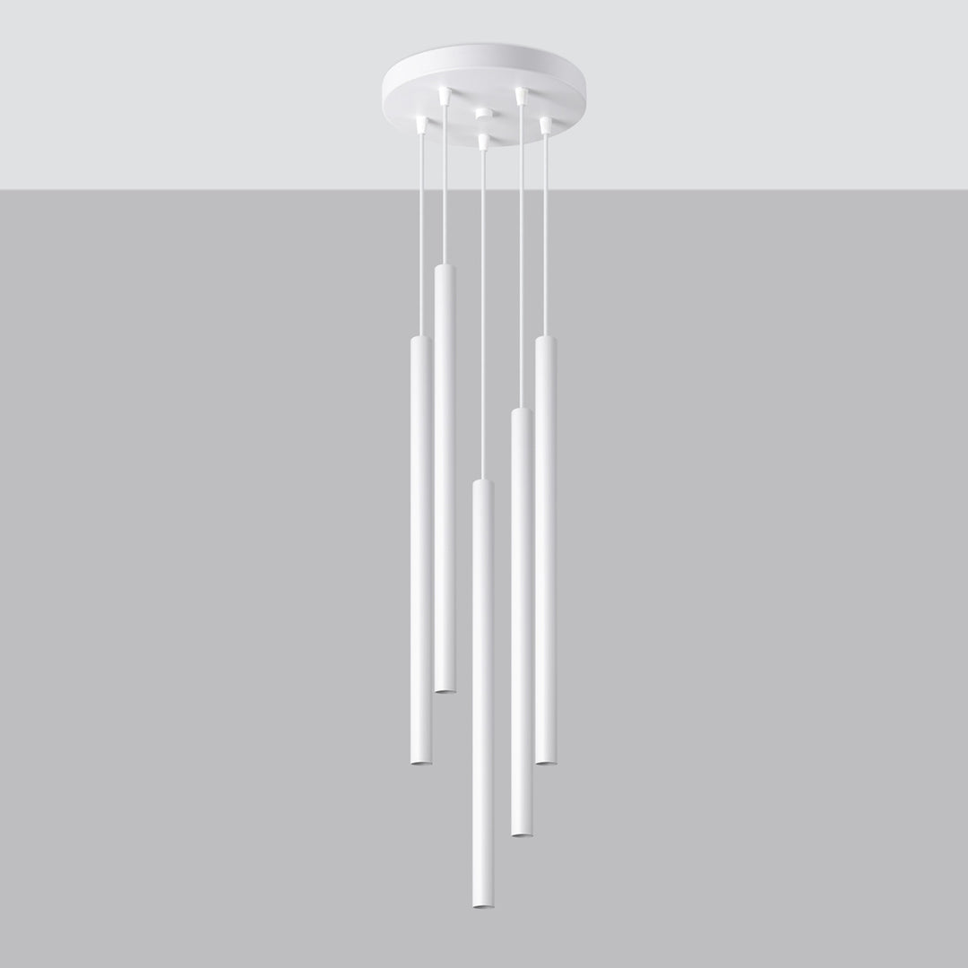 Suspension tube fin blanc éteinte
