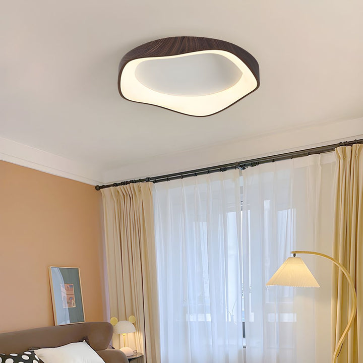 Plafonnier luminaire LED design contemporain en bois