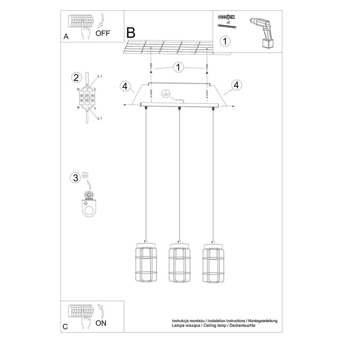 Schéma d'installation du luminaire