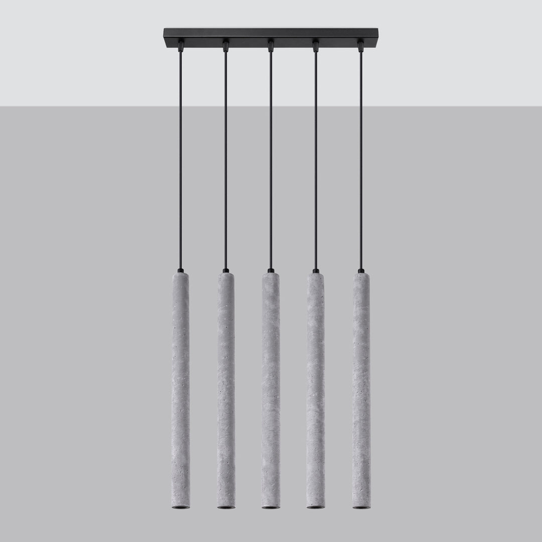 Suspension tube fin gris éteinte