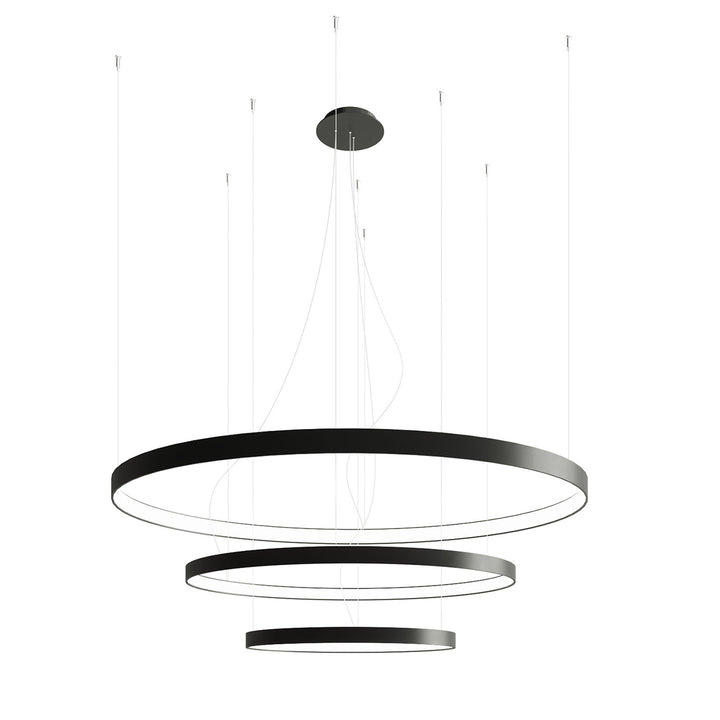 Lustre anneau RIO noir vue d'ensemble