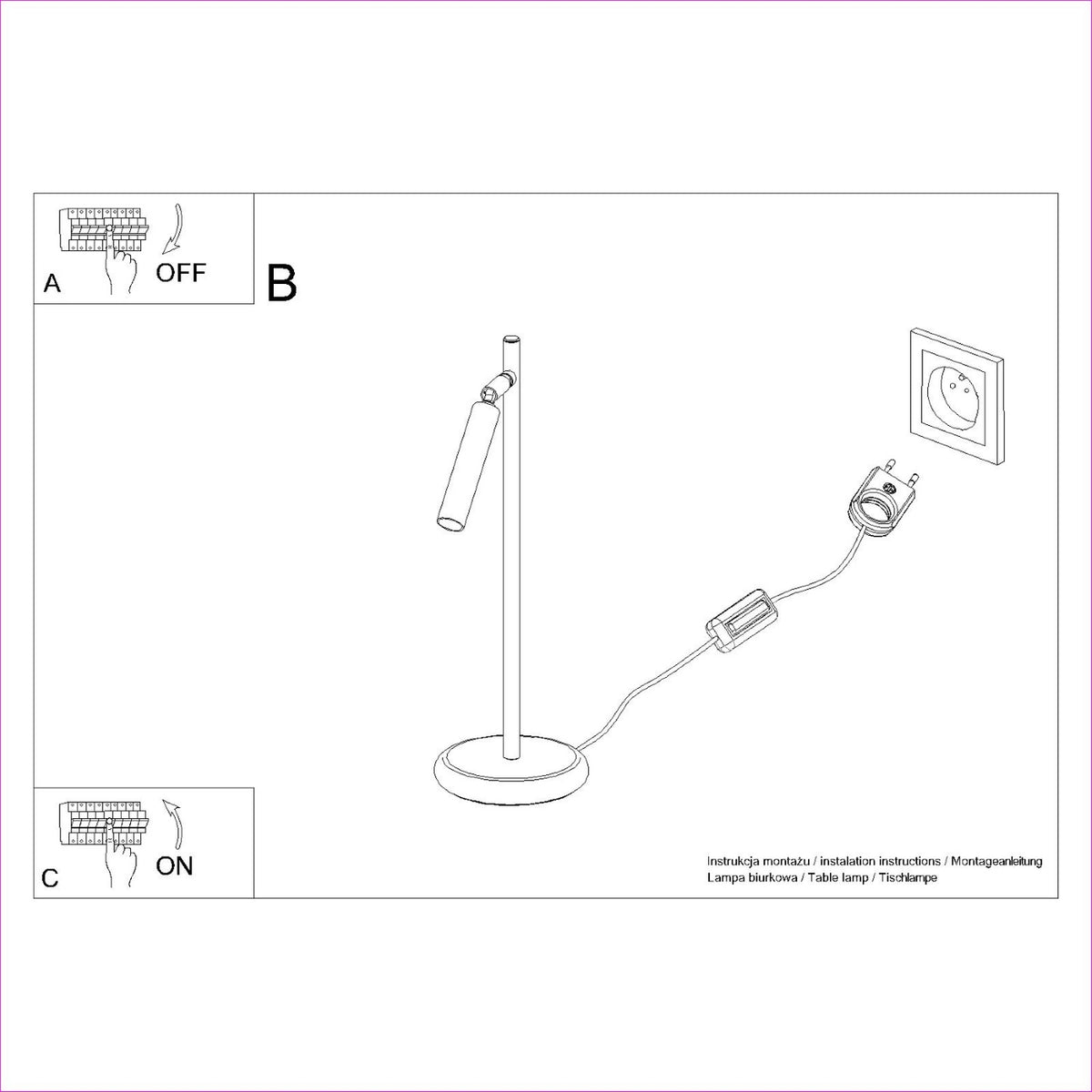 Schéma d'installation du luminaire