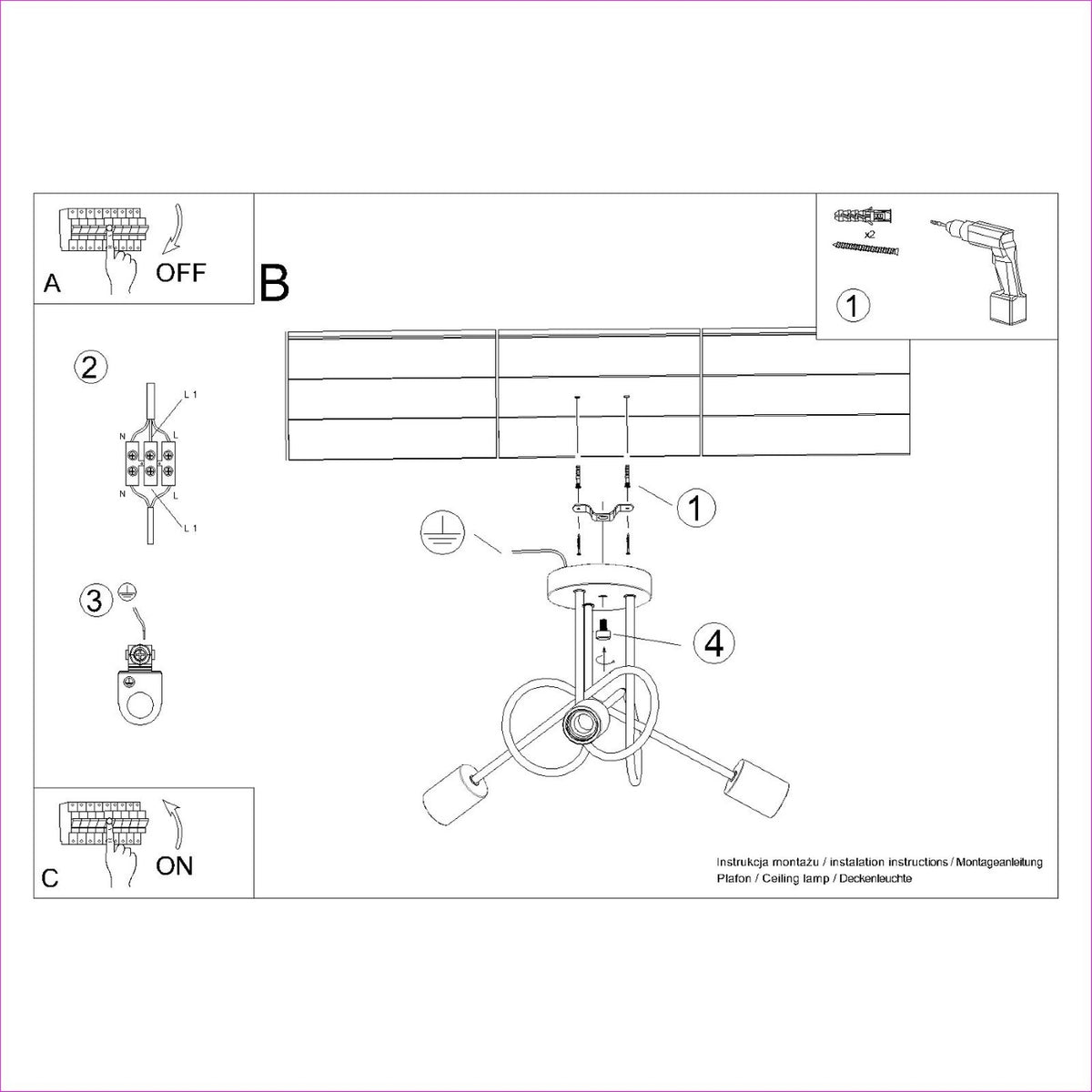 Schéma d'installation du luminaire