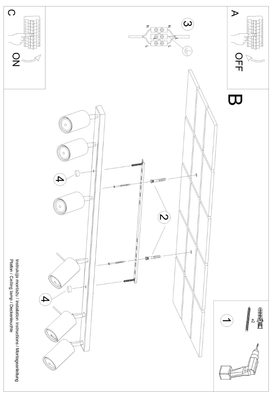 Schéma d'installation du luminaire