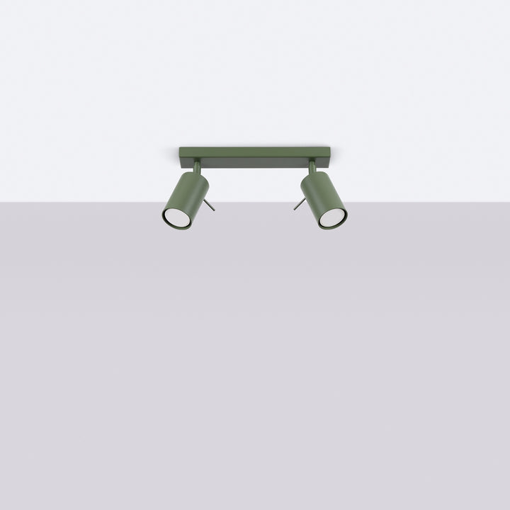 Luminaire Plafonnier vert olive éteinte, vue rapprochée