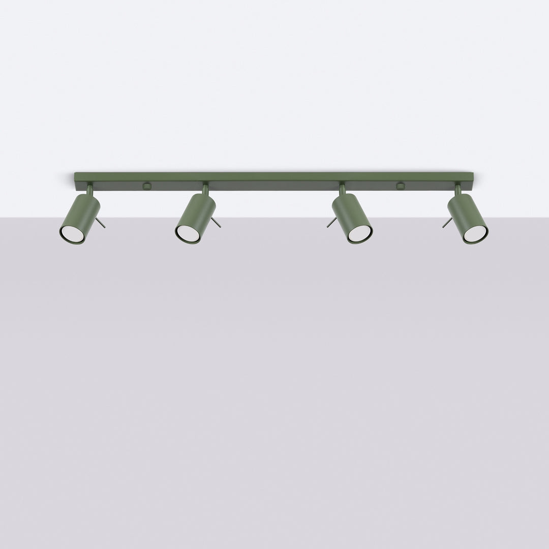 Luminaire Plafonnier vert olive éteinte, vue rapprochée