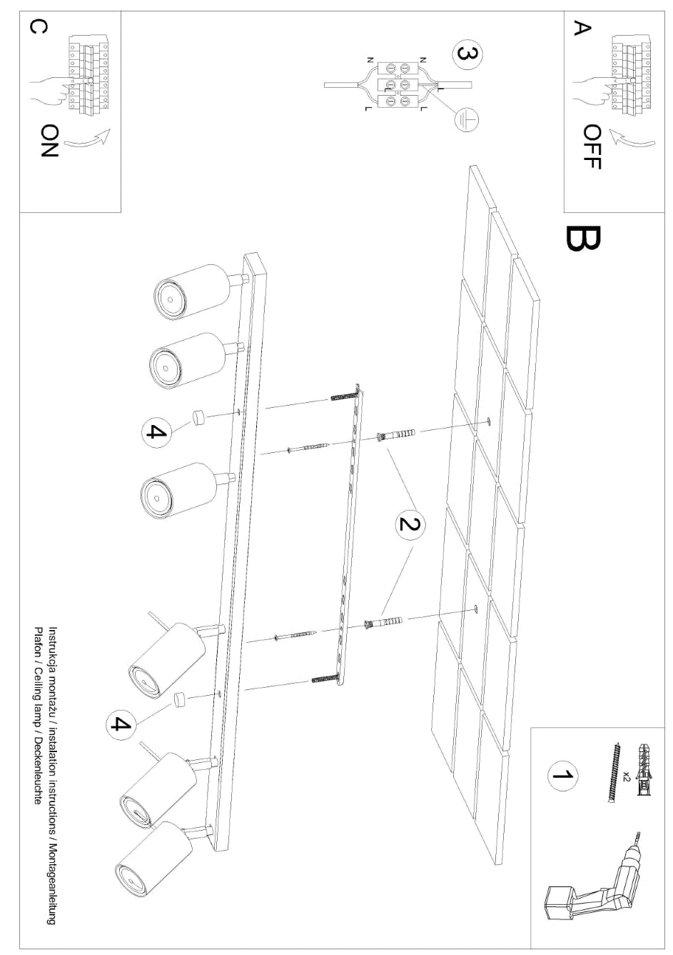 Schéma d'installation du luminaire