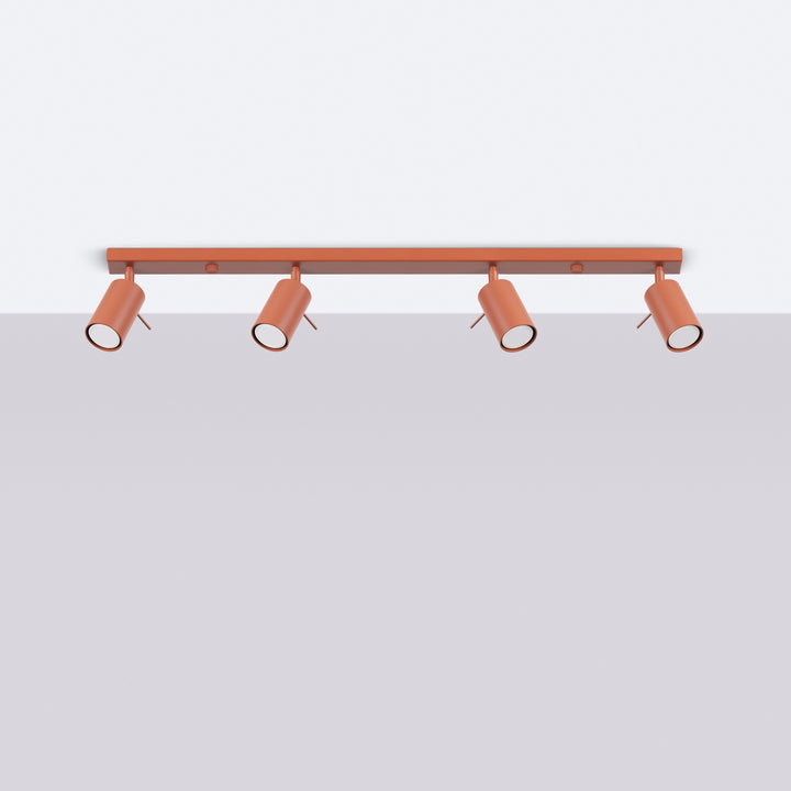 Luminaire Plafonnier ocre rouge éteinte, vue rapprochée
