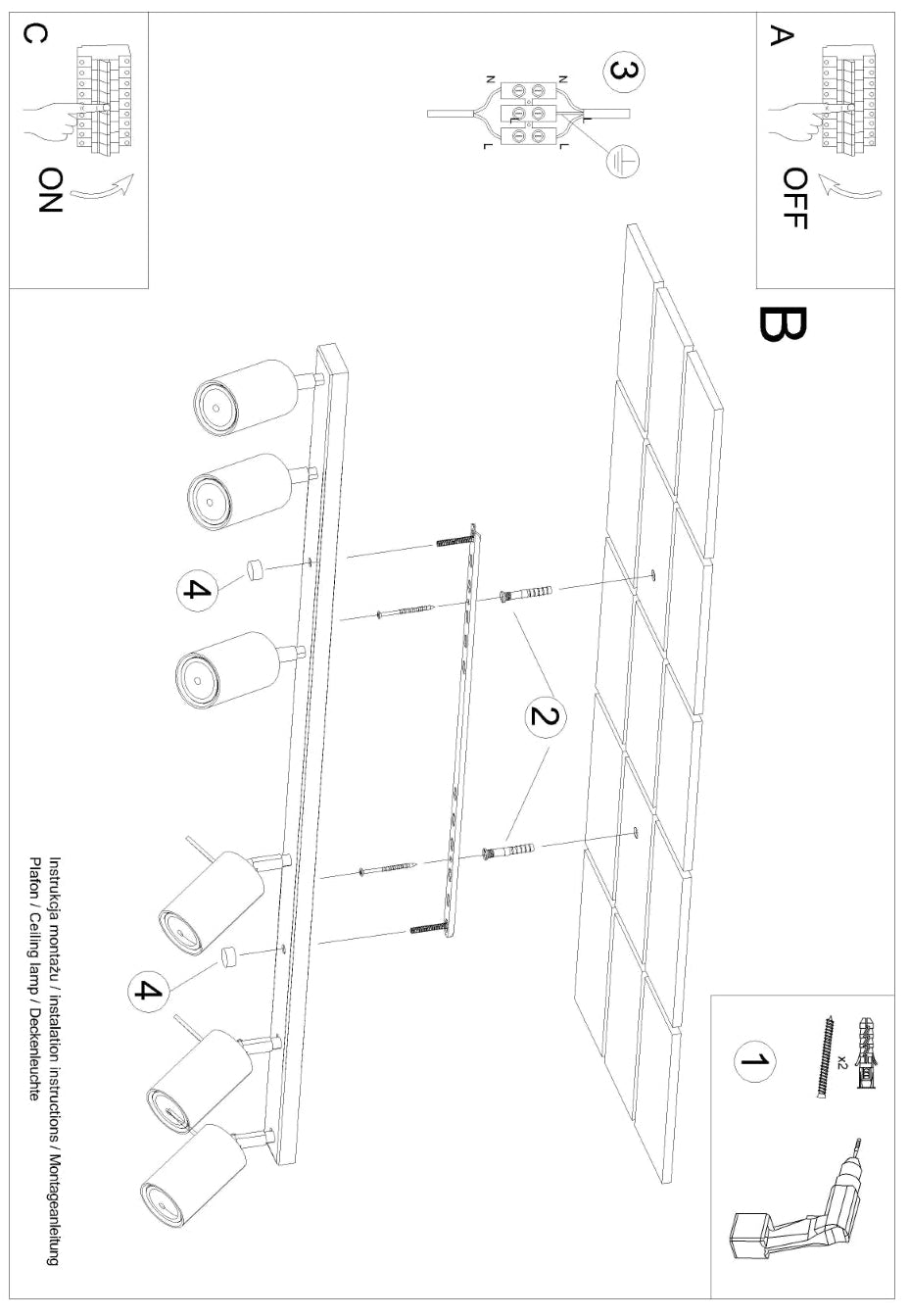 Schéma d'installation du luminaire