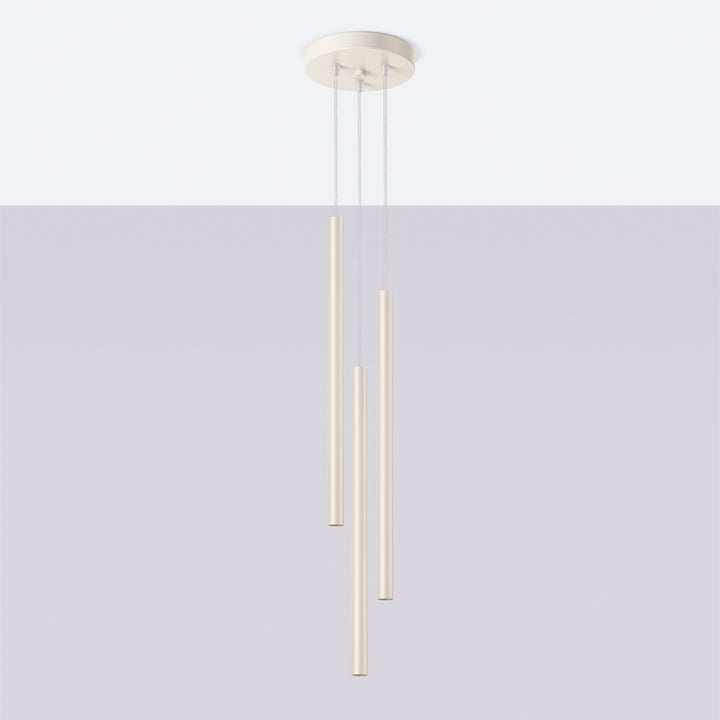 Suspension tube fin beige éteinte