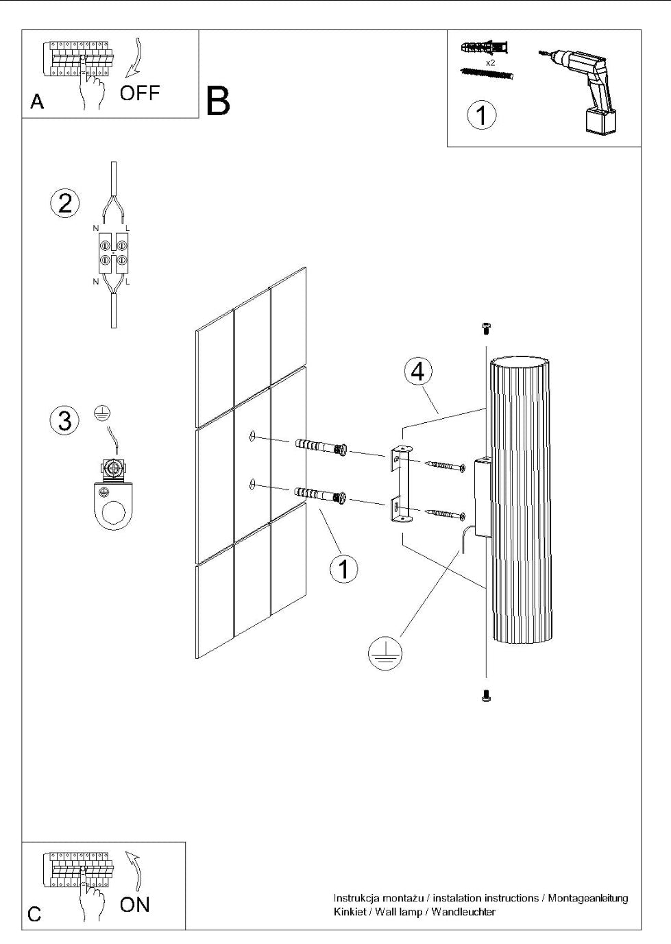 Schéma d'installation du luminaire