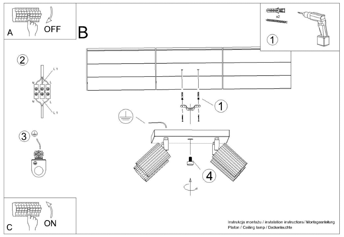 Schéma d'installation du luminaire
