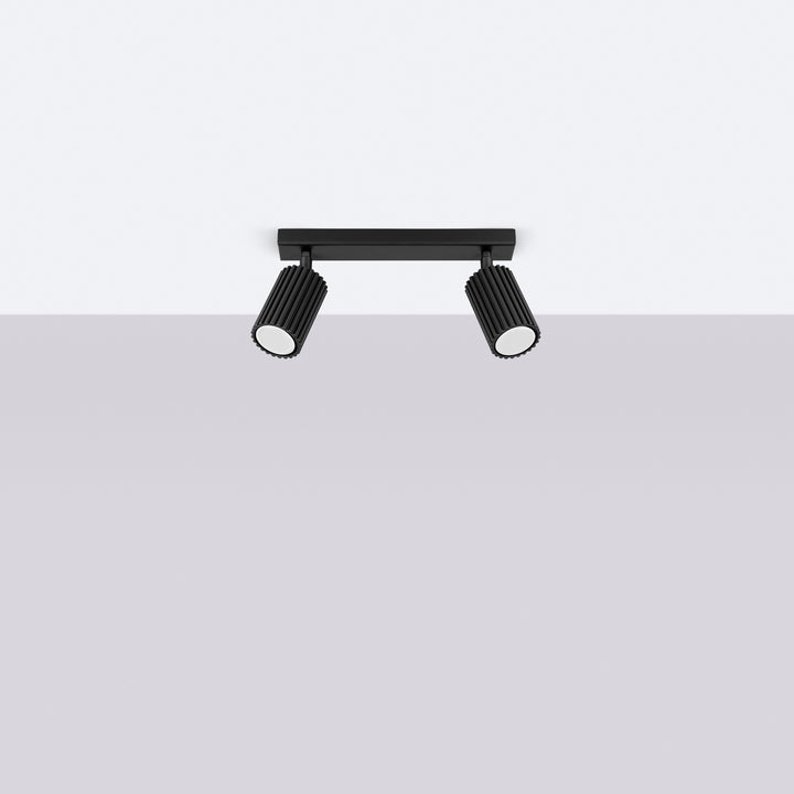 Luminaire Plafonnier noir éteinte, vue rapprochée
