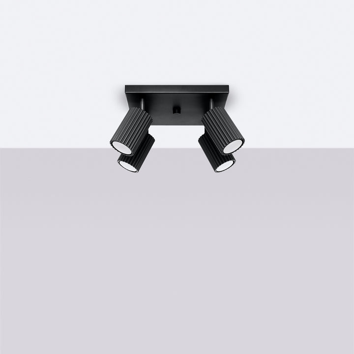 Luminaire Plafonnier noir éteinte, vue rapprochée