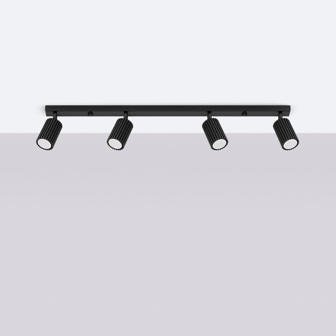 Luminaire Plafonnier noir éteinte, vue rapprochée