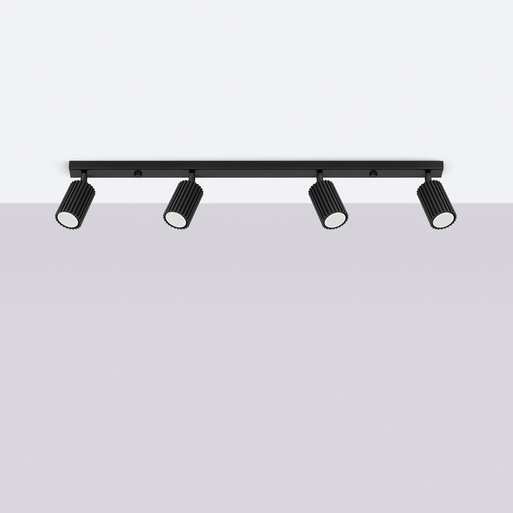 Luminaire Plafonnier noir éteinte, vue rapprochée