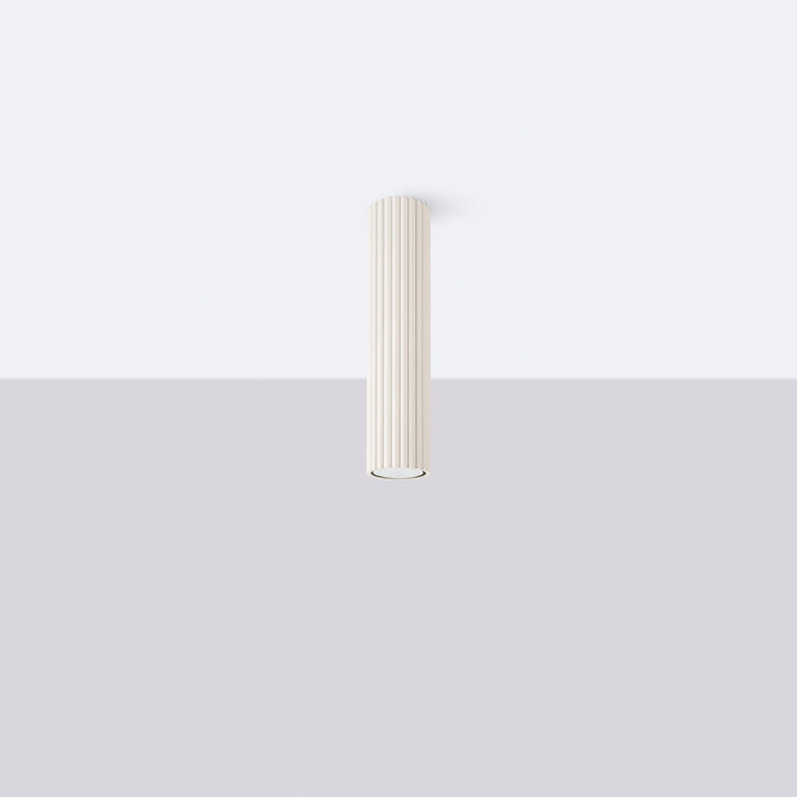 Luminaire Plafonnier beige éteinte, vue rapprochée