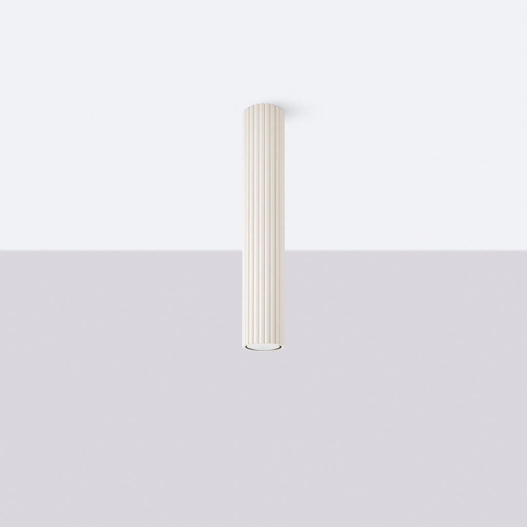 Luminaire Plafonnier beige éteinte, vue rapprochée
