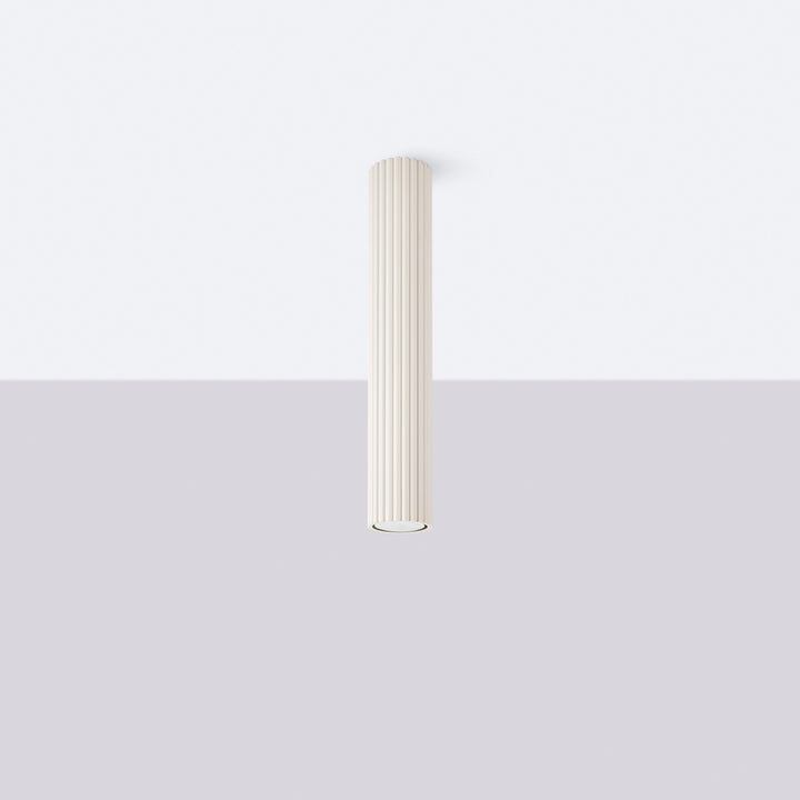 Luminaire Plafonnier beige éteinte, vue rapprochée
