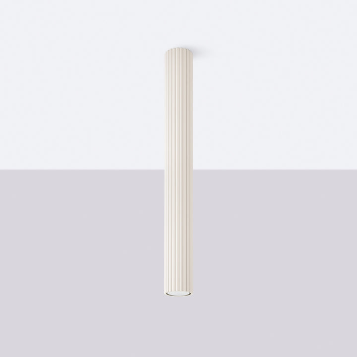 Luminaire Plafonnier beige éteinte, vue rapprochée