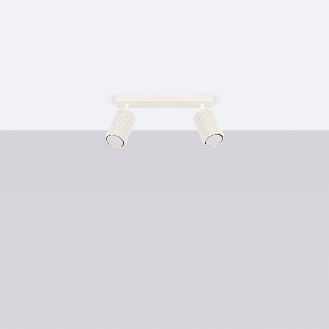 Luminaire Plafonnier beige éteinte, vue rapprochée