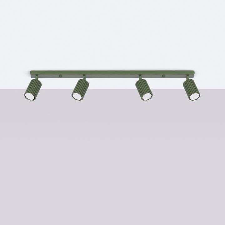 Luminaire Plafonnier vert olive éteinte, vue rapprochée