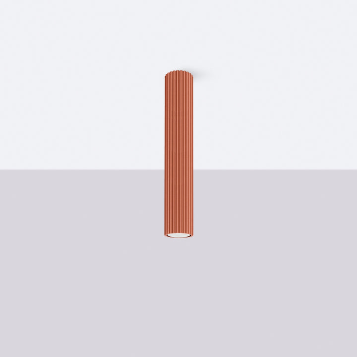 Luminaire Plafonnier ocre rouge éteinte, vue rapprochée