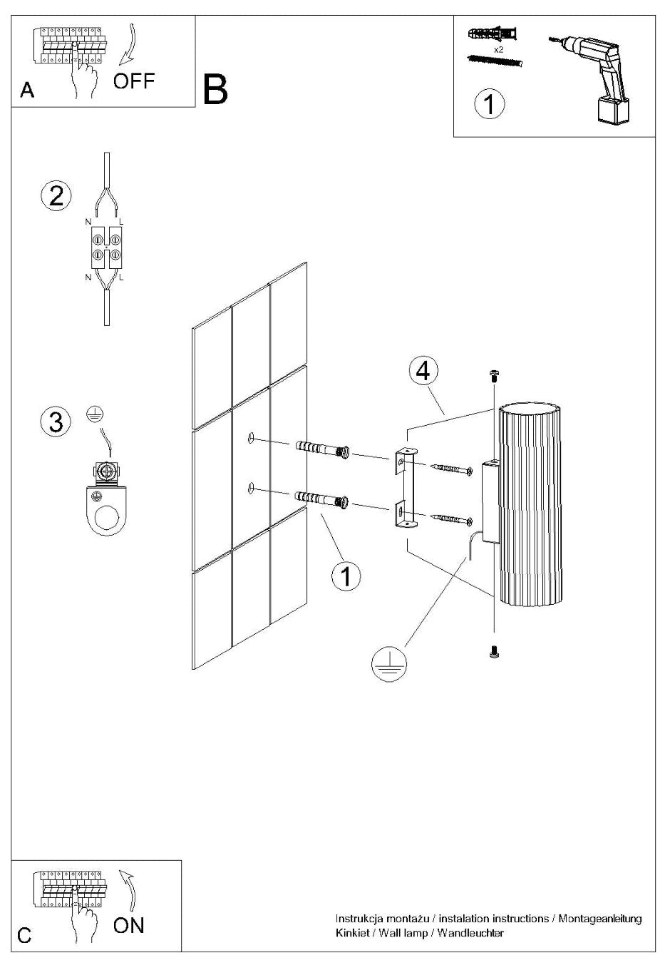 Schéma d'installation du luminaire