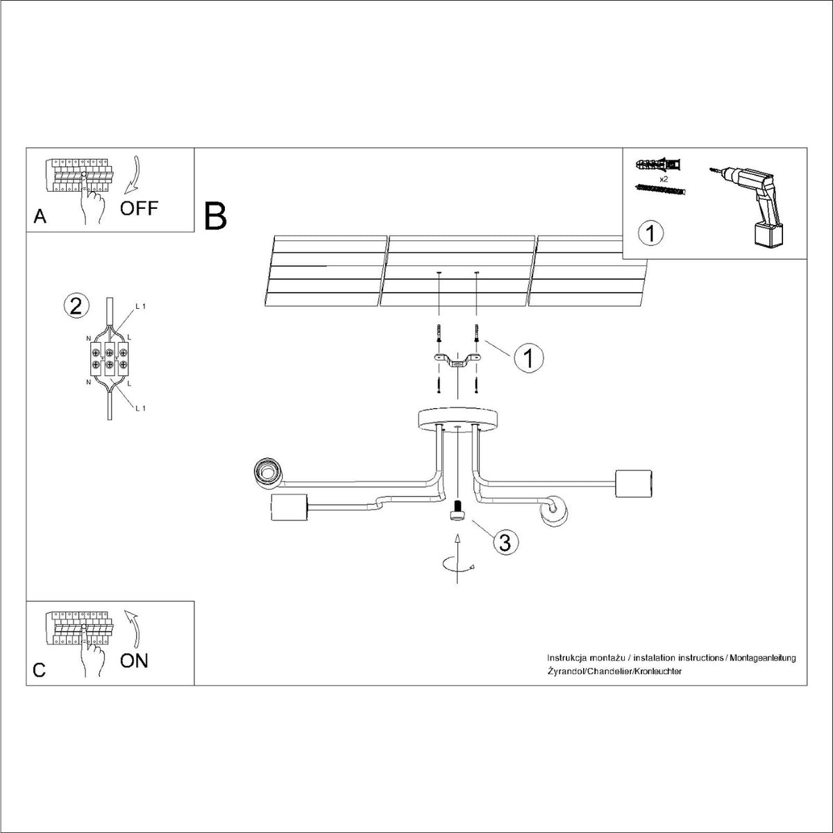 Schéma d'installation du luminaire