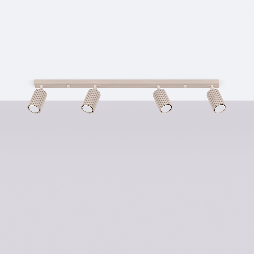 Luminaire Plafonnier taupe éteinte, vue rapprochée
