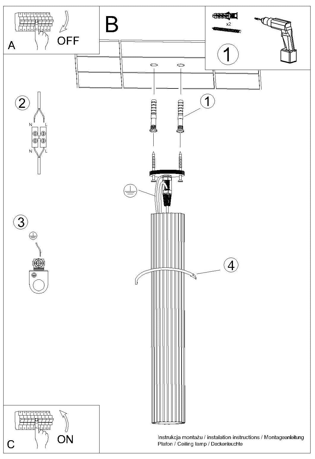 Schéma d'installation du luminaire