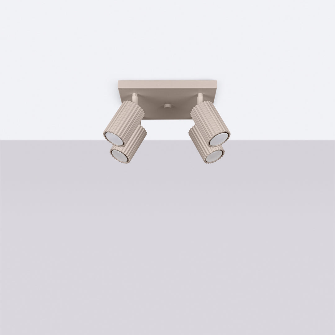 Luminaire Plafonnier taupe éteinte, vue rapprochée