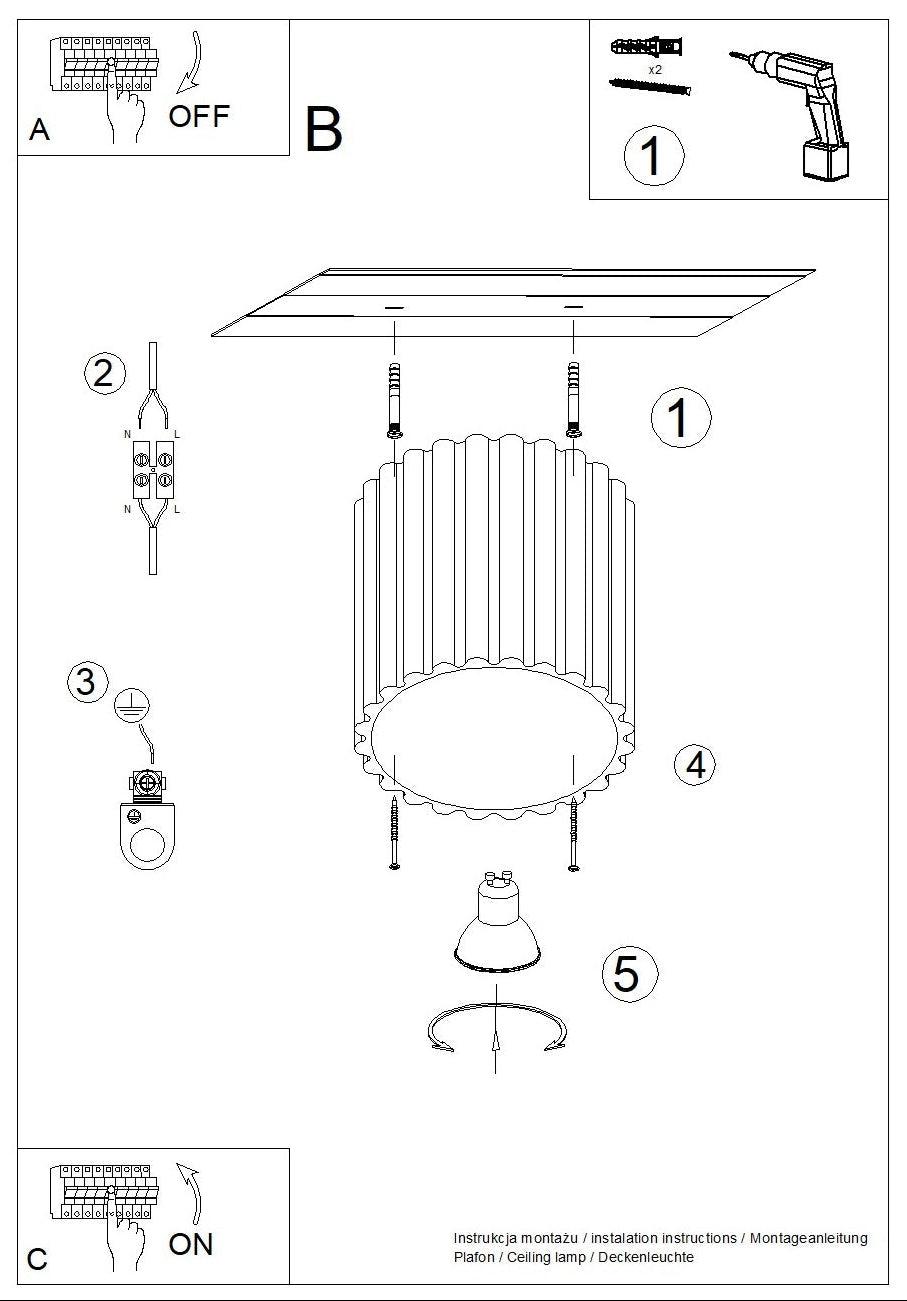 Schéma d'installation du luminaire
