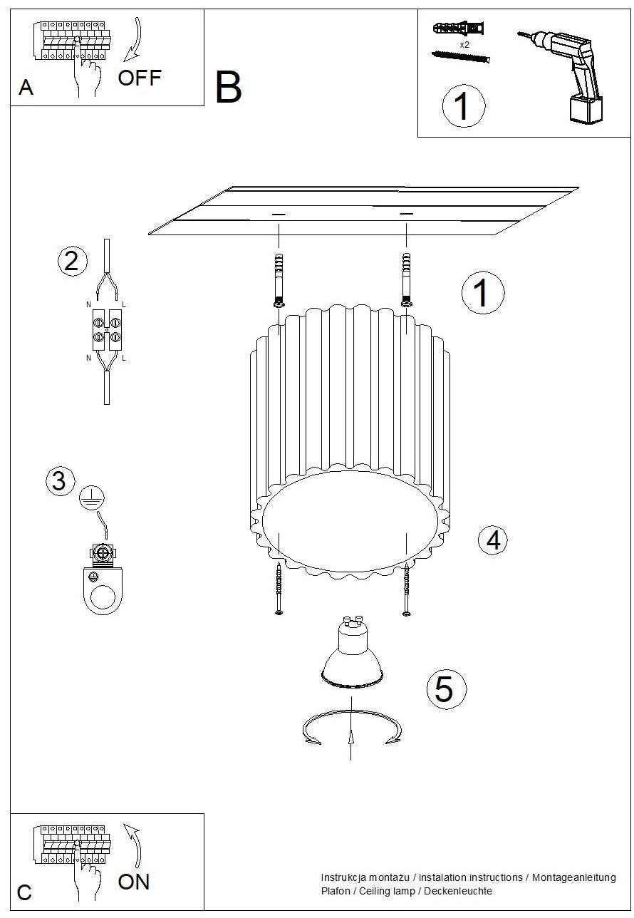 Schéma d'installation du luminaire