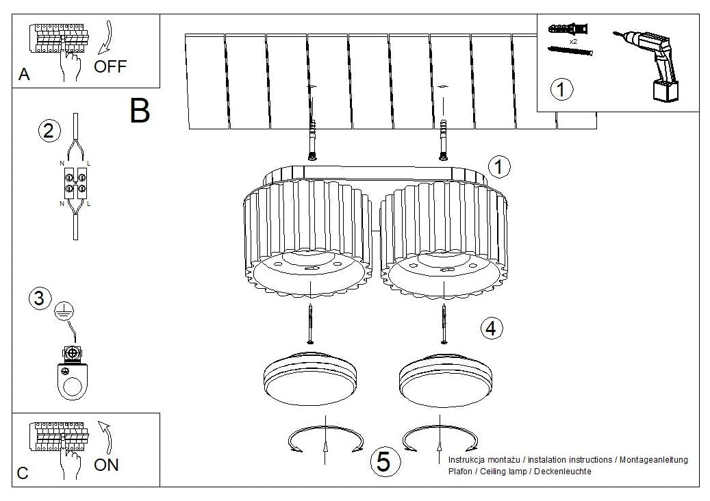 Schéma d'installation du luminaire