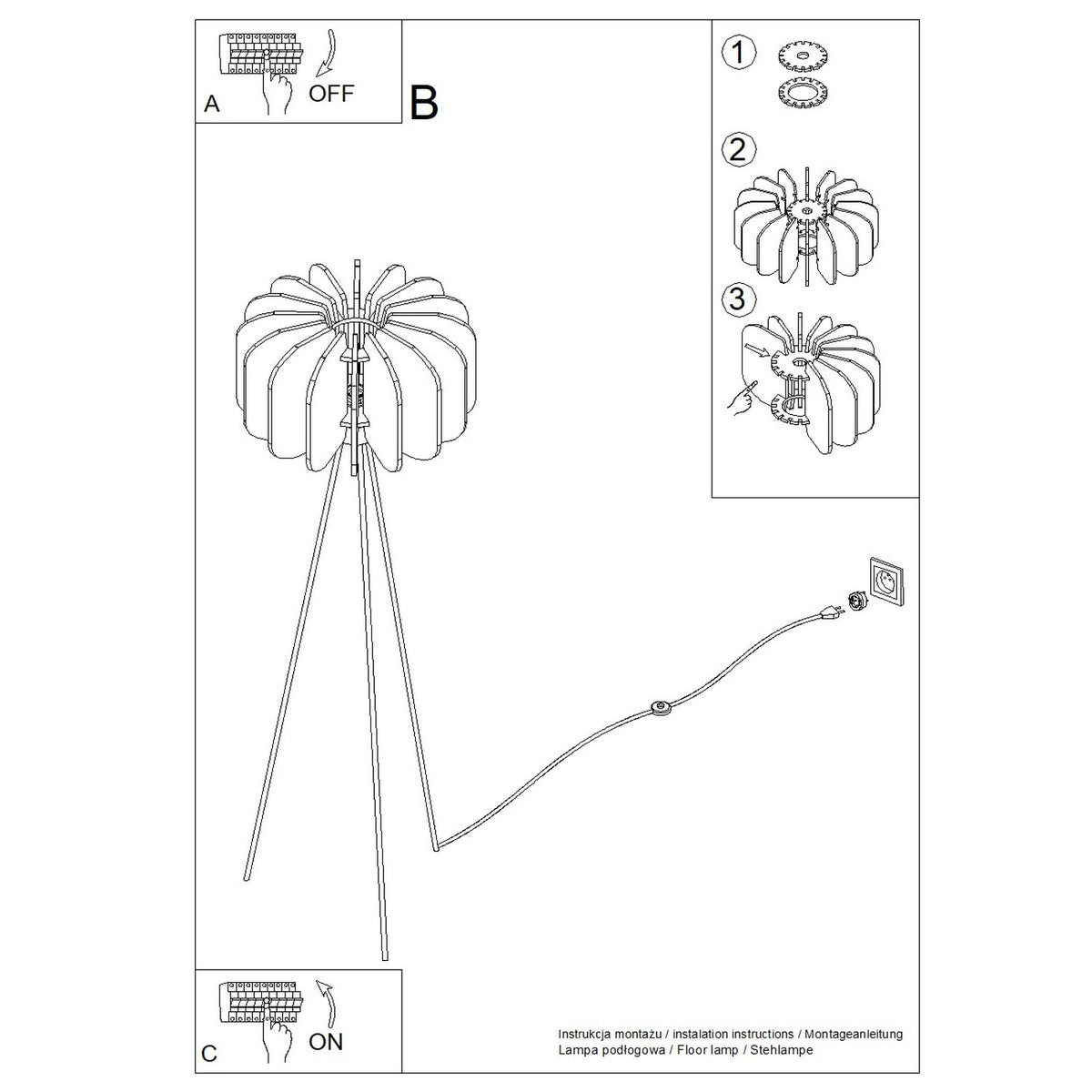 Schéma d'installation du luminaire