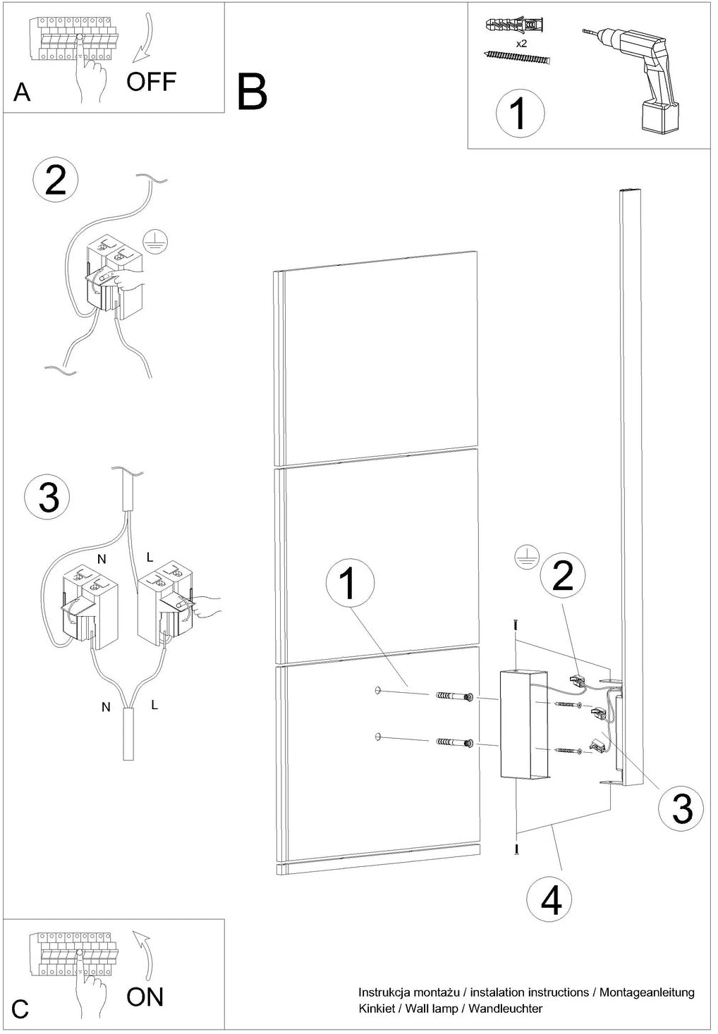 Schéma d'installation du luminaire
