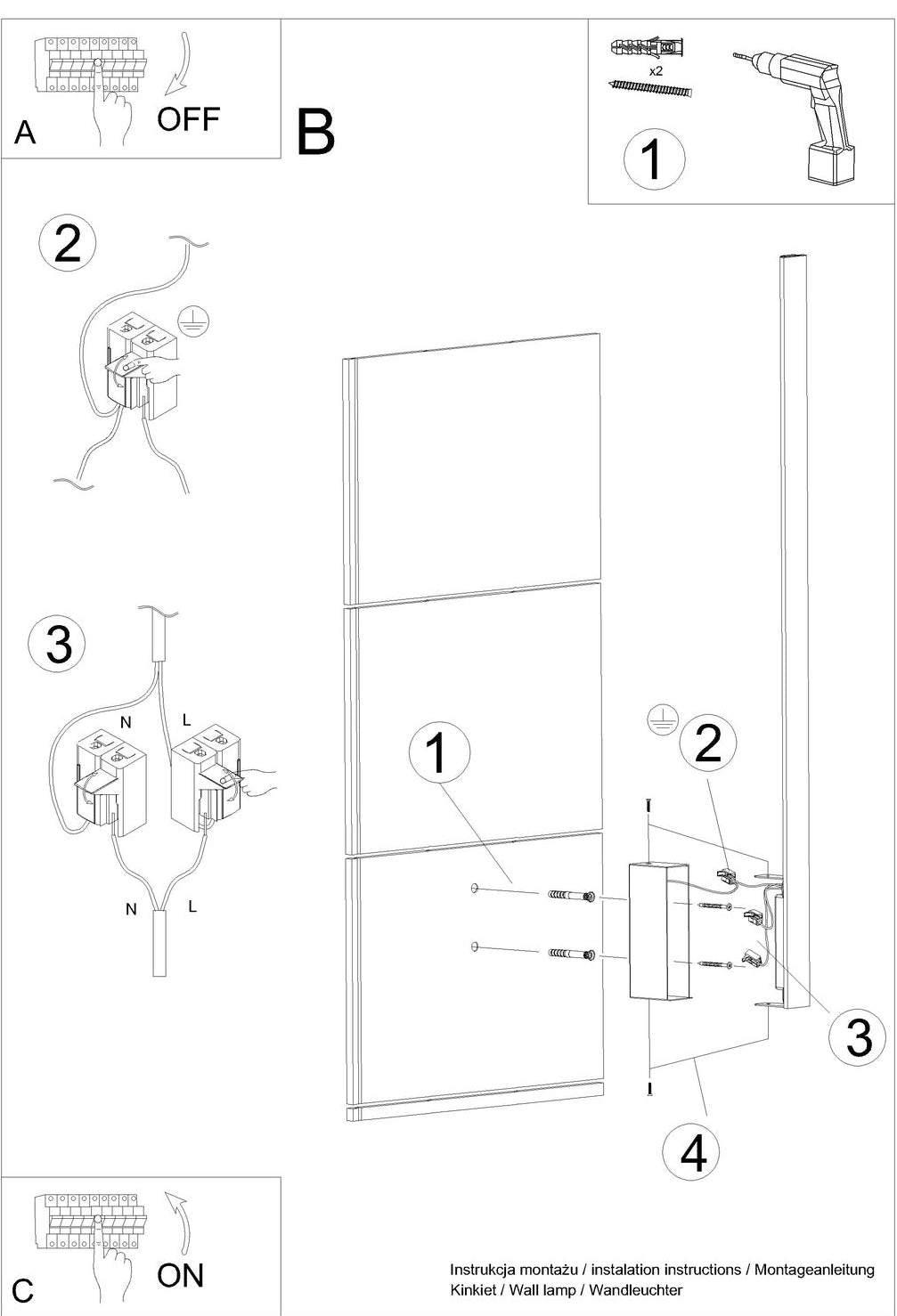 Schéma d'installation du luminaire