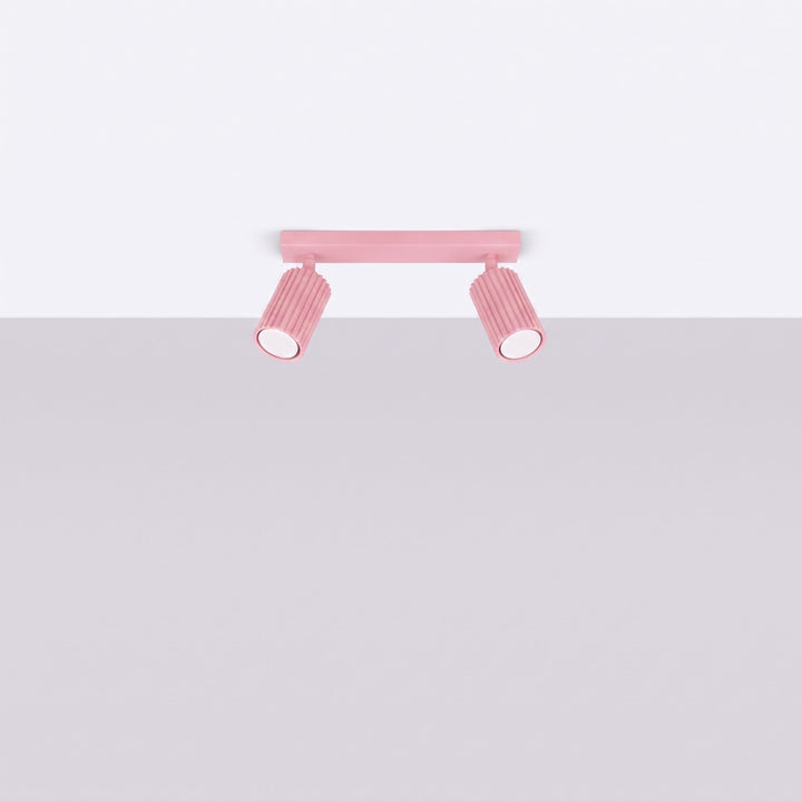Luminaire Plafonnier rose éteinte, vue rapprochée