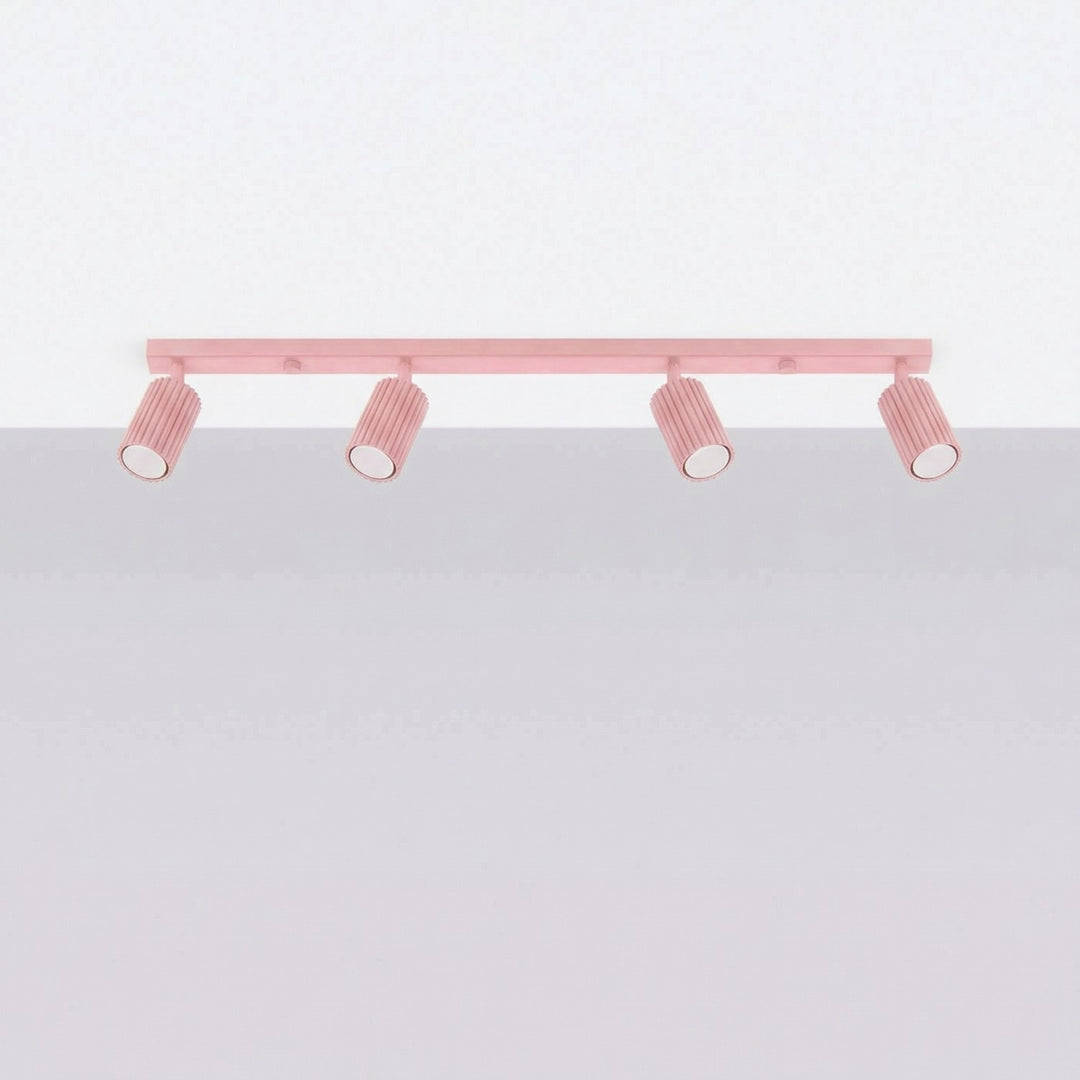 Luminaire Plafonnier rose éteinte, vue rapprochée