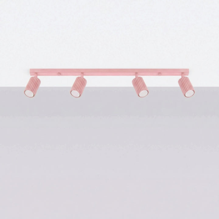 Luminaire Plafonnier rose éteinte, vue rapprochée