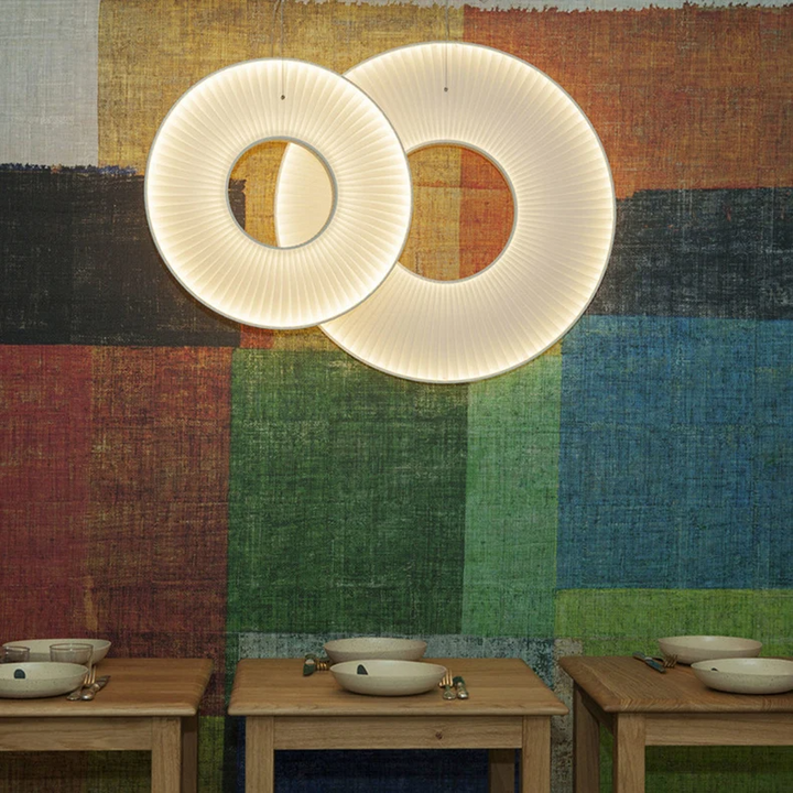 New Style Fabric LED Pendant Lights Ten Hours Round Parlor Shop Hotel Dining Room Hanglamp Art Deco Cord Adjustable