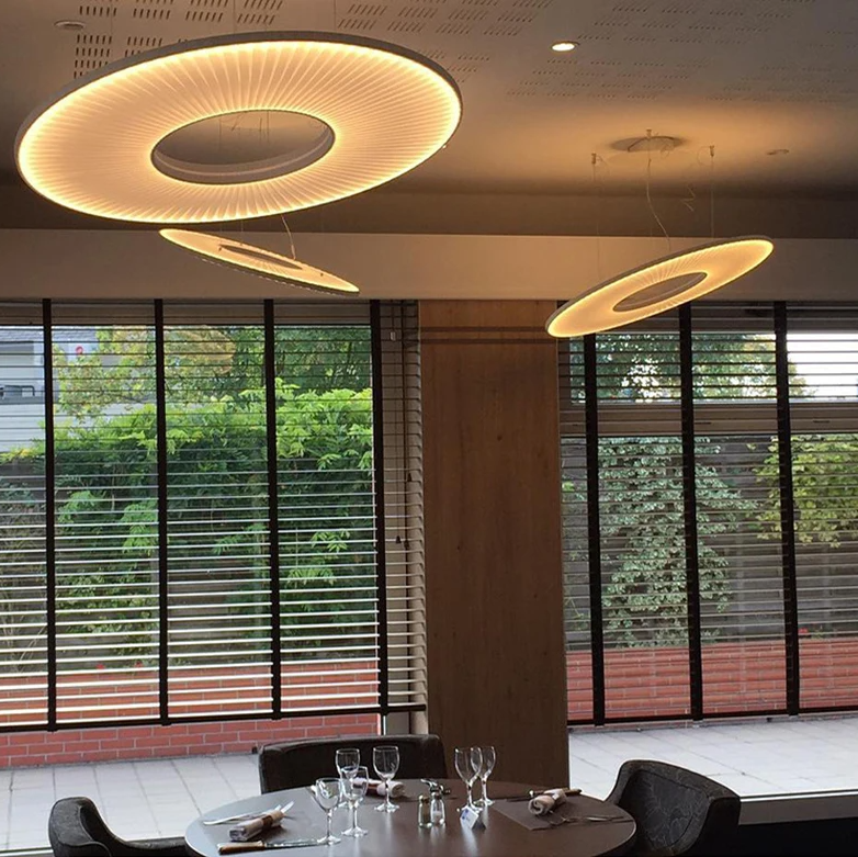 New Style Fabric LED Pendant Lights Ten Hours Round Parlor Shop Hotel Dining Room Hanglamp Art Deco Cord Adjustable