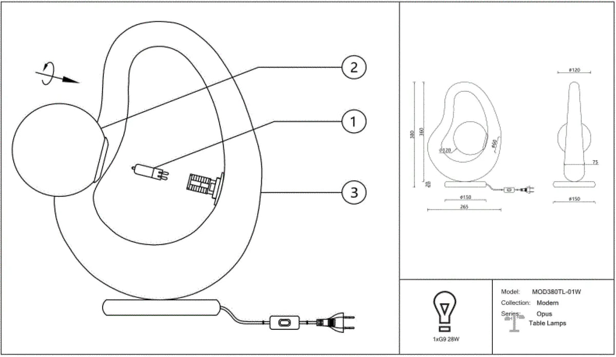 Schéma d'installation du luminaire