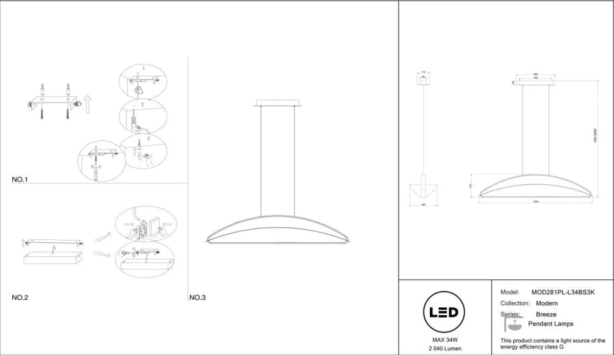 Schéma d'installation du luminaire