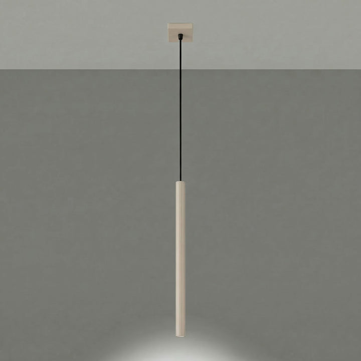 Suspension tube fin taupe allumée