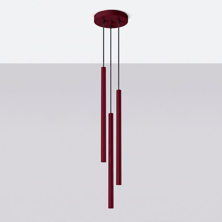 Suspension tube fin bordeaux éteinte