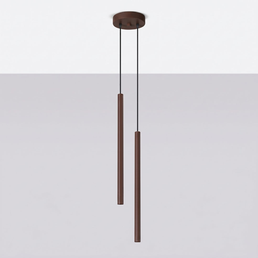 Suspension tube fin marron éteinte