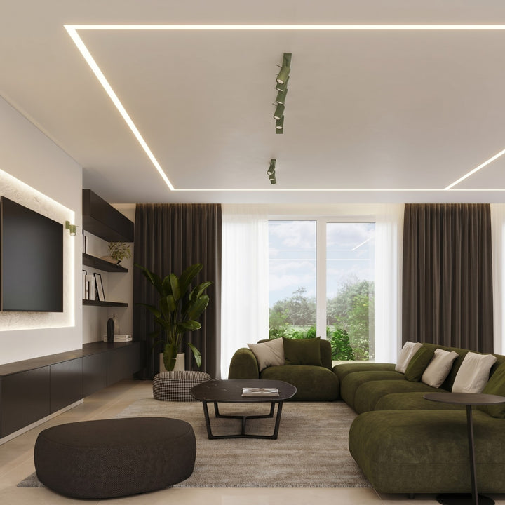 Luminaire Plafonnier sauge dans un intérieur contemporain