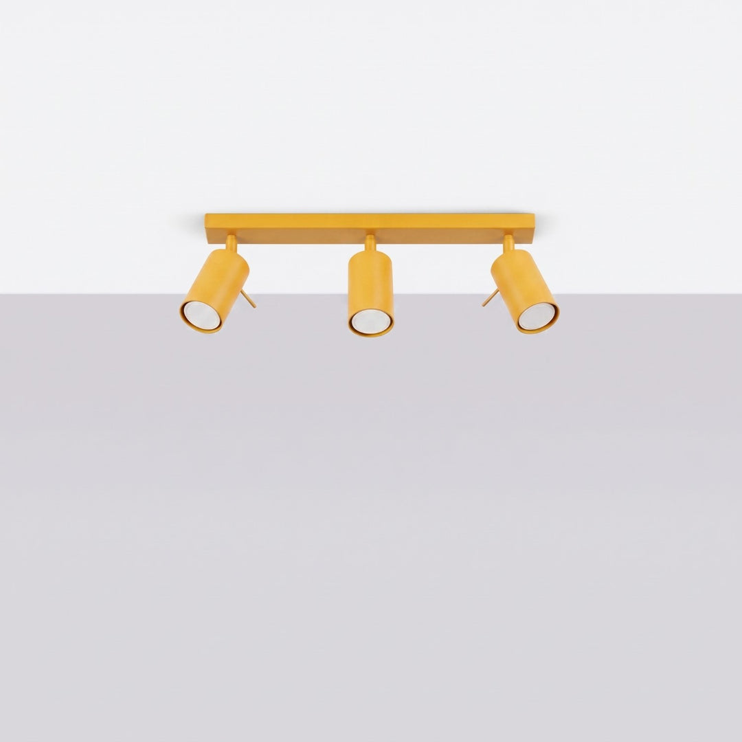 Luminaire Plafonnier jaune éteinte, vue rapprochée